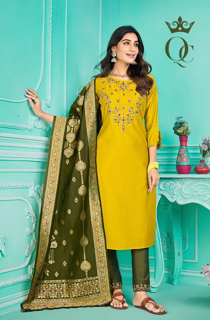 Milan Elegance Handwork Kurti Set (11)